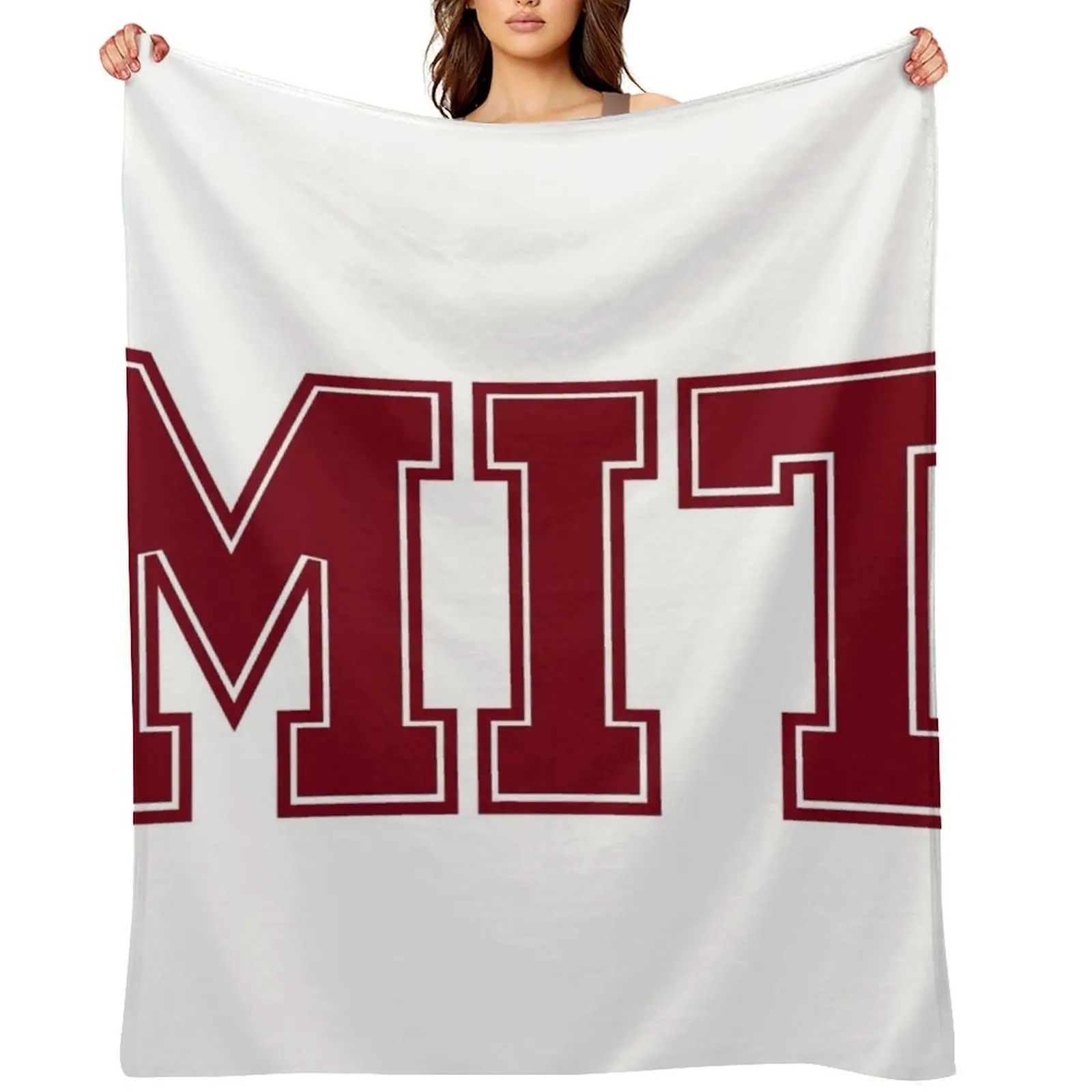 

MIT University Classic Design Wht Throw Blanket Retros Travel Giant Sofa Single Blankets