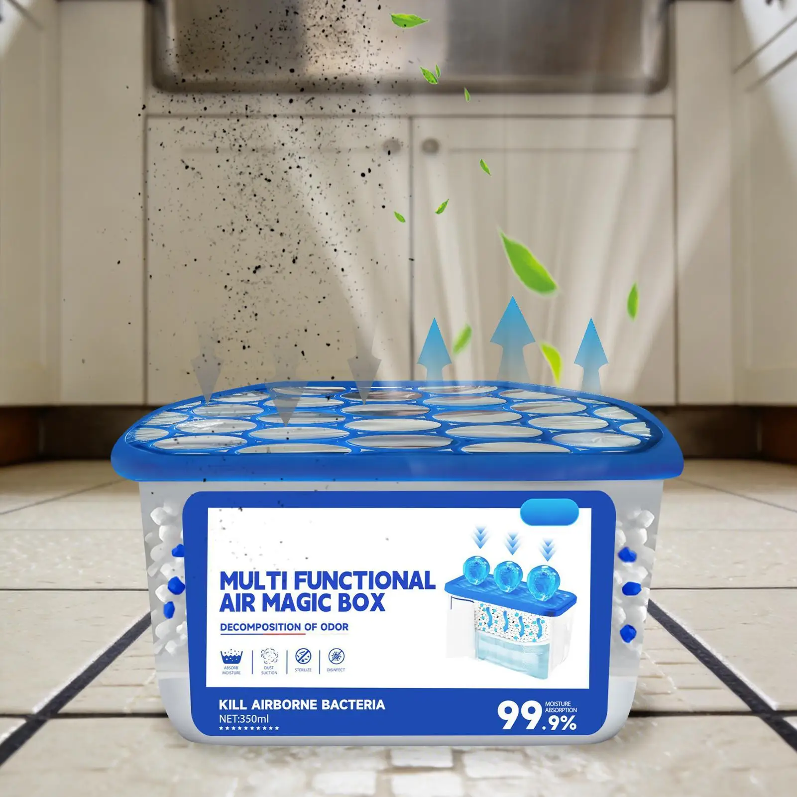 Purificador de Aire Interior y Eliminador de Polvo, Caja de Recolección Automática de Polvo a Base de Plantas, Limpiador de Polvo para Dormitorios y Sótanos