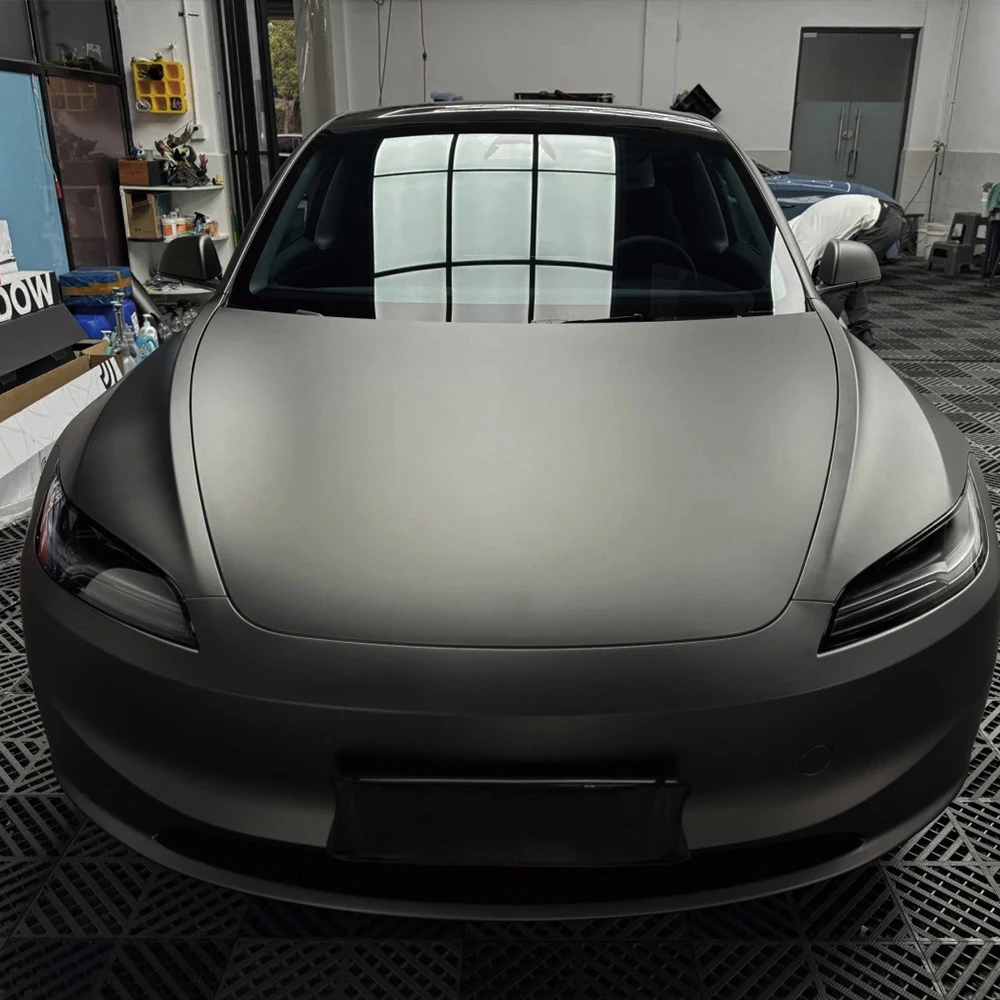 

Car Sticker Matte Metallic Meteorite Grey Wrap Vinyl Film Color Change Film PET Bubble Free Decals Car Sticker Interior Exterior