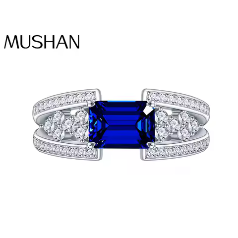 MUSHAN Luxury Jewelry s 925 Sterling Silver Rings Bands For Women 2.5 Carat Sapphire Gemstones Ring For Women Girls Fine Jewelry