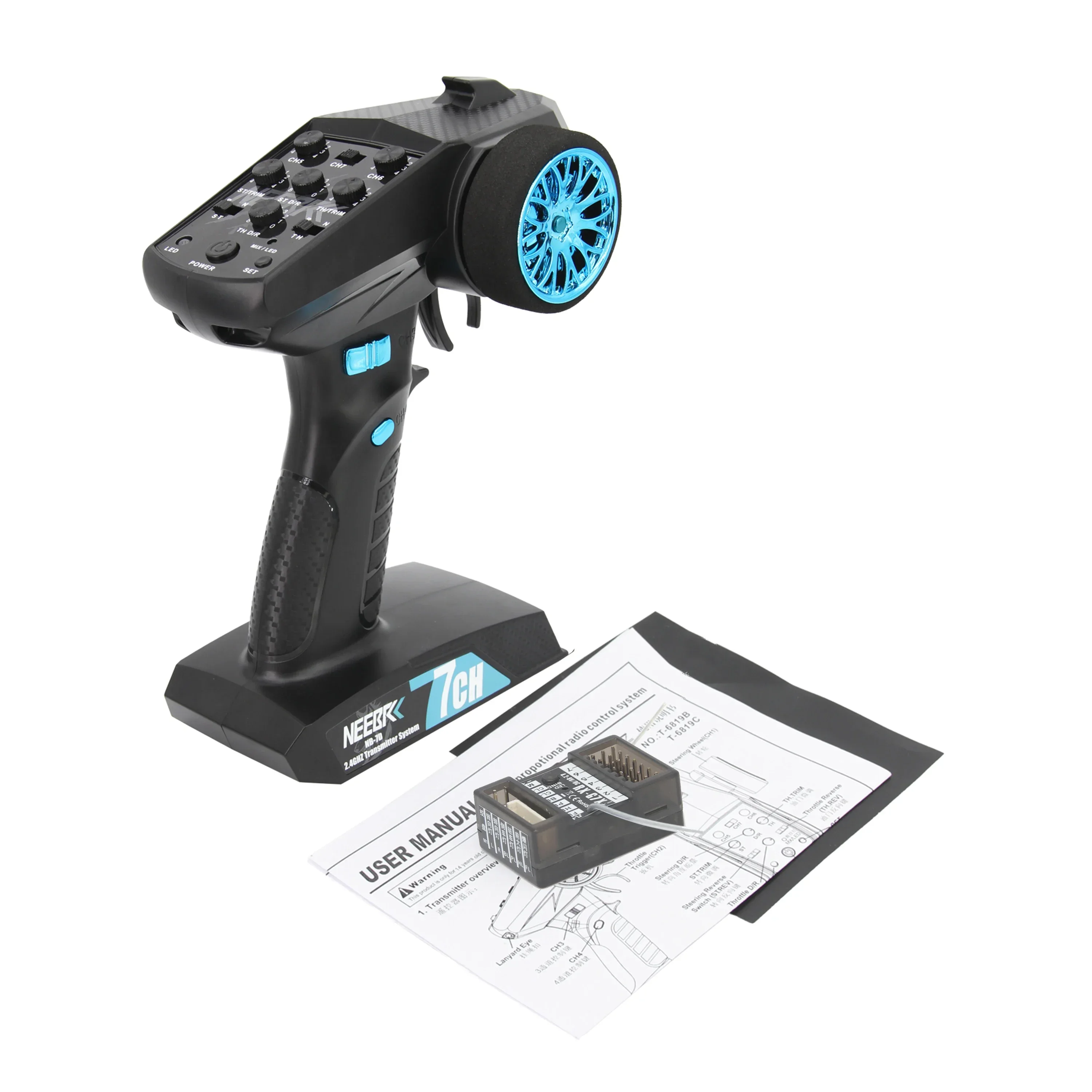 NEEBRC 7CH 2,4 GHz Funksystem-Sender mit 6-poligem Lichtstecker-Empfänger für MN82 MN99S MN168 MN78 Crawler Upgrade – Detail 15