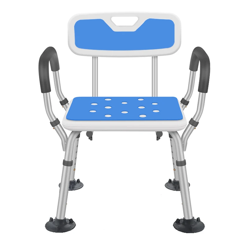 Adjustable Elderly bathroom seat anti-skid bath chairs for elderly squat toilet stool for shower special chair home chair seat images - 6