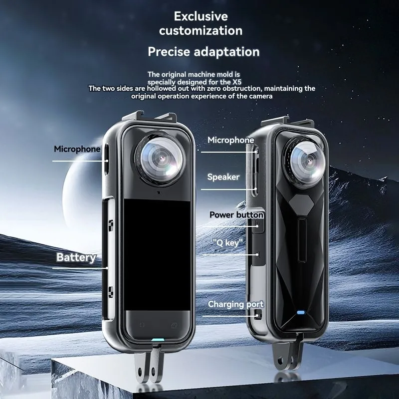 A23F-For Insta 360 X5 – Cage de protection antichoc et anti-chute pour caméra sport panoramique – Accessoires