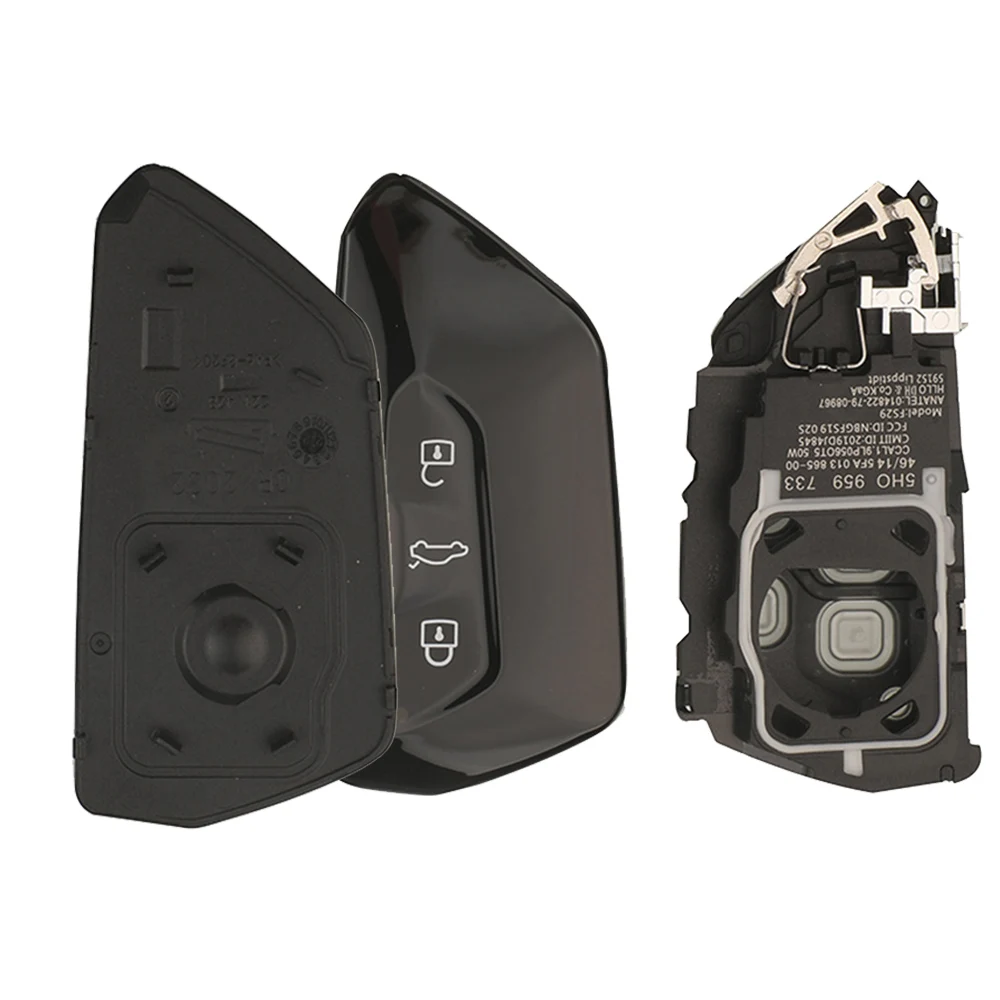 Obudowa kluczyka zdalnego sterowania Jingyuqin z 3 przyciskami do Volkswagen Golf 8, etui na kartę VW Smart, obudowa kluczyka zdalnego sterowania KD HZ25 ZA25