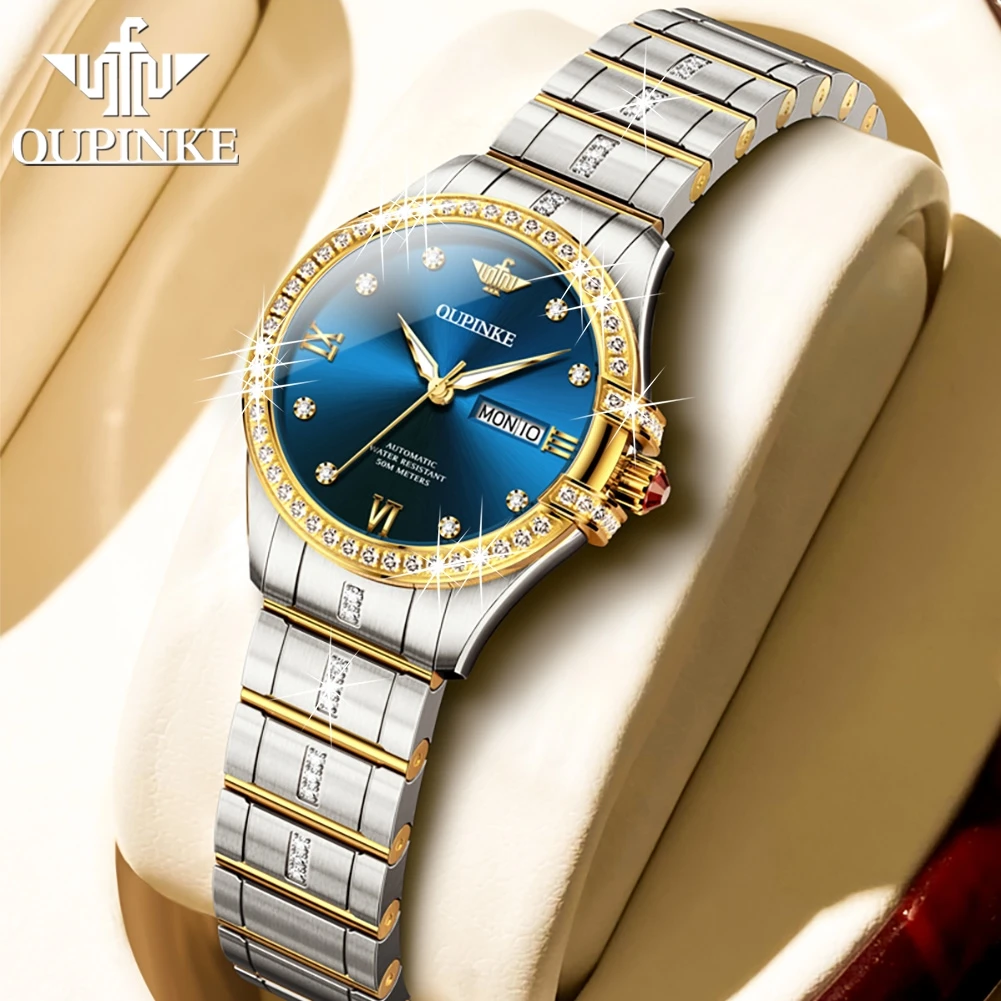 OUPINKE Top Luxury Brand Lady Watch Elegant Fashion Women's Watches Waterproof Automatic Mechanical Wristwatch reloj mujer