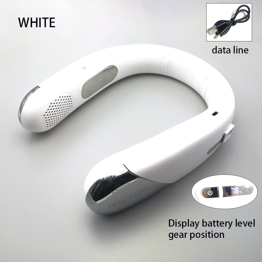 New Halter Fan USB Charging Portable Small Fan Student Office Sports Digital Display Halter Fan