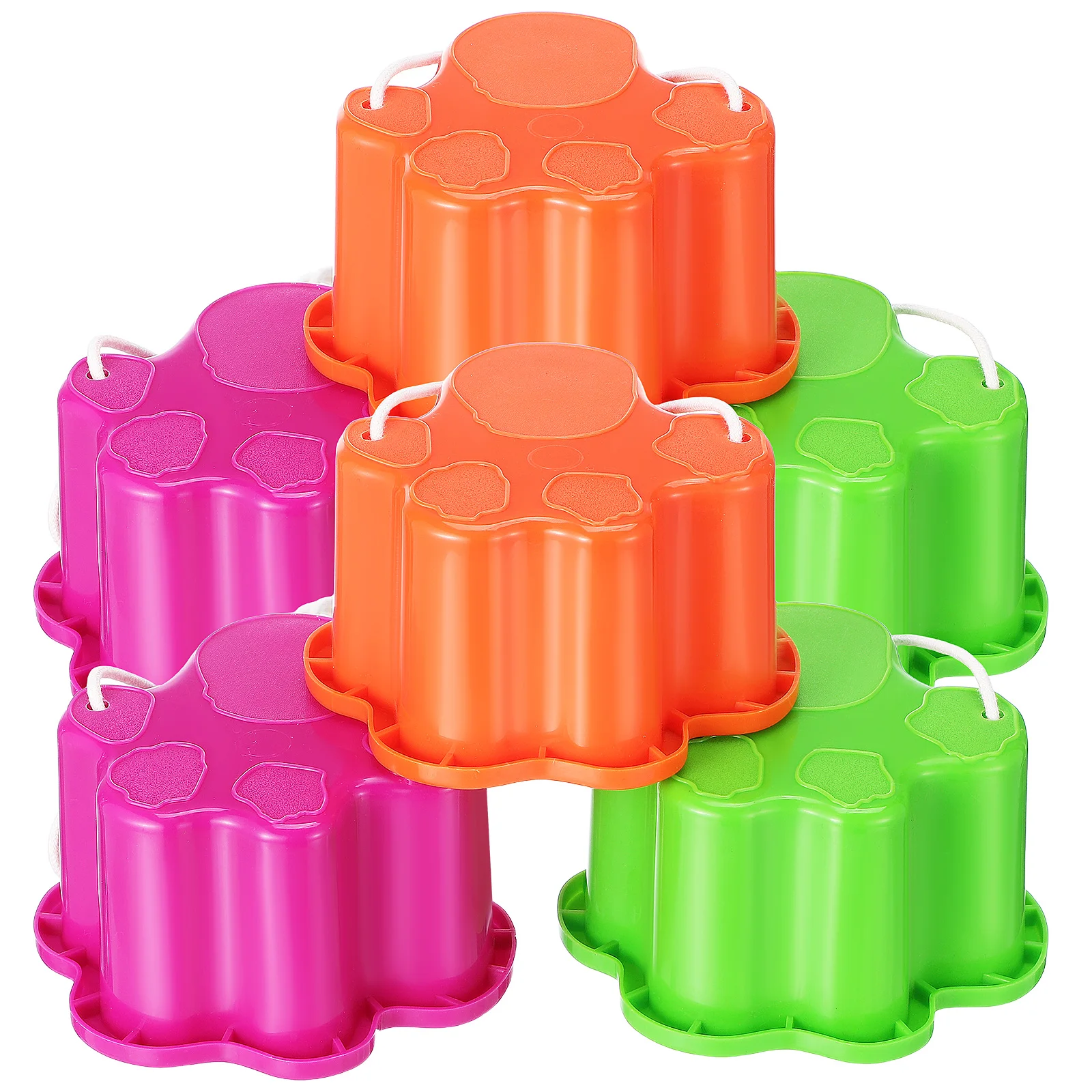

6pcs Kids Stilts Children Toys Bucket Shoes Set Liftable Adjustable PP Balance Training Walking Plastic Stilts Lightweight Cat