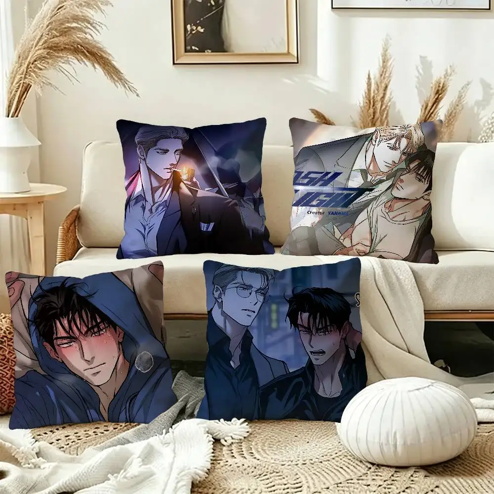 flashlight bl Anime Cushion Cover Inches Farmhouse Decor Home Throw Pillow Covers for Couch Decorations