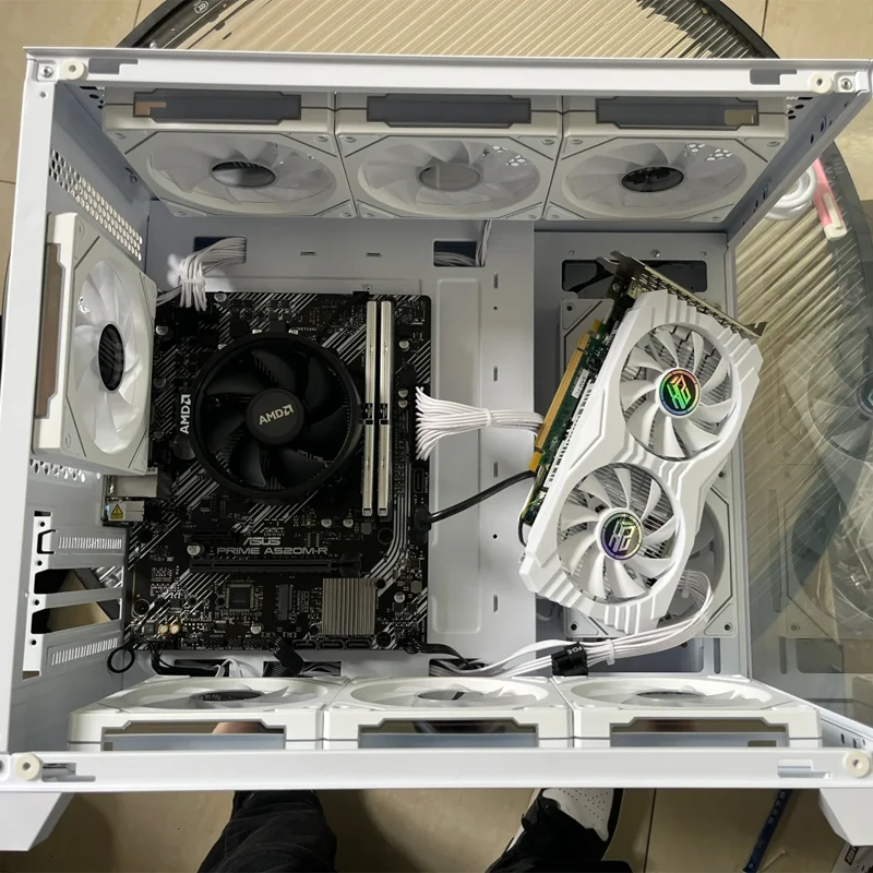 Rx580/rx590 placa gráfica silenciosa grande ventilador dp + interface hdmi 230mm placa gráfica de computador independente acessórios de mesa para jogos