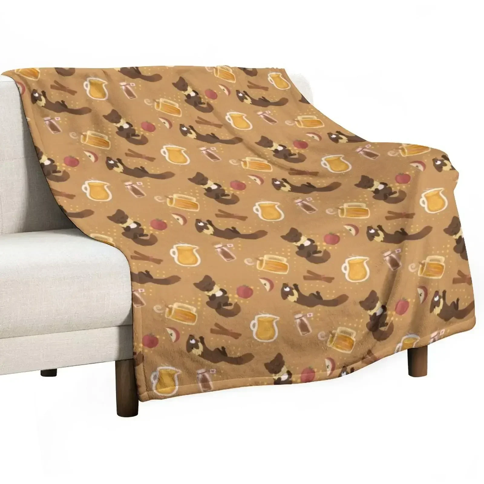 Marten Cider Repeating Pattern Throw Blanket blankets ands bed plaid Blankets