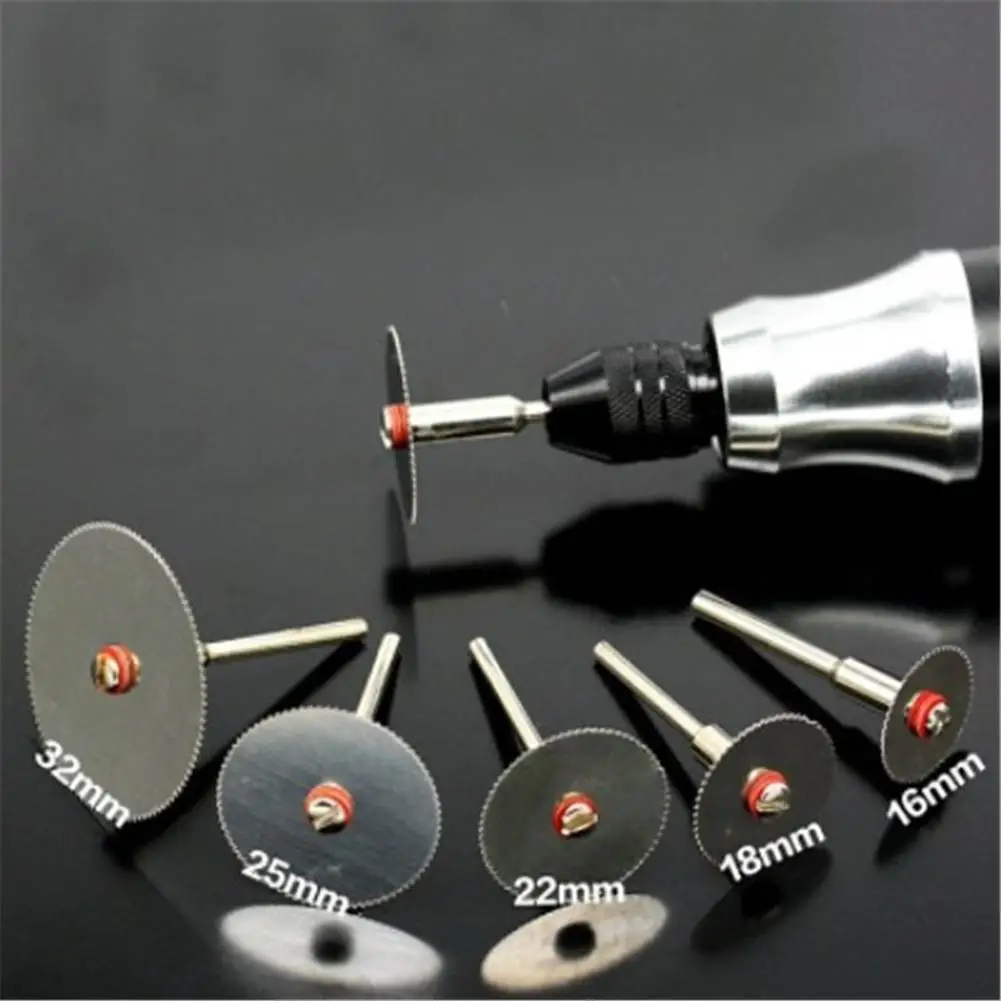 6pcs/setsliced Metal Cutting  Discs With 1 Mandrel For Dremel Rotary Tools 16 18 22 25 32mm Cutting Discs