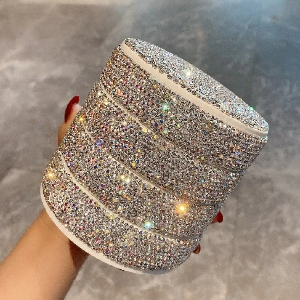 

4 Layers Rotating Jewelry Storage Box Rhinestone Earring Holder Necklace Desk Organizer Display with Lid Ring Bracelet Storage