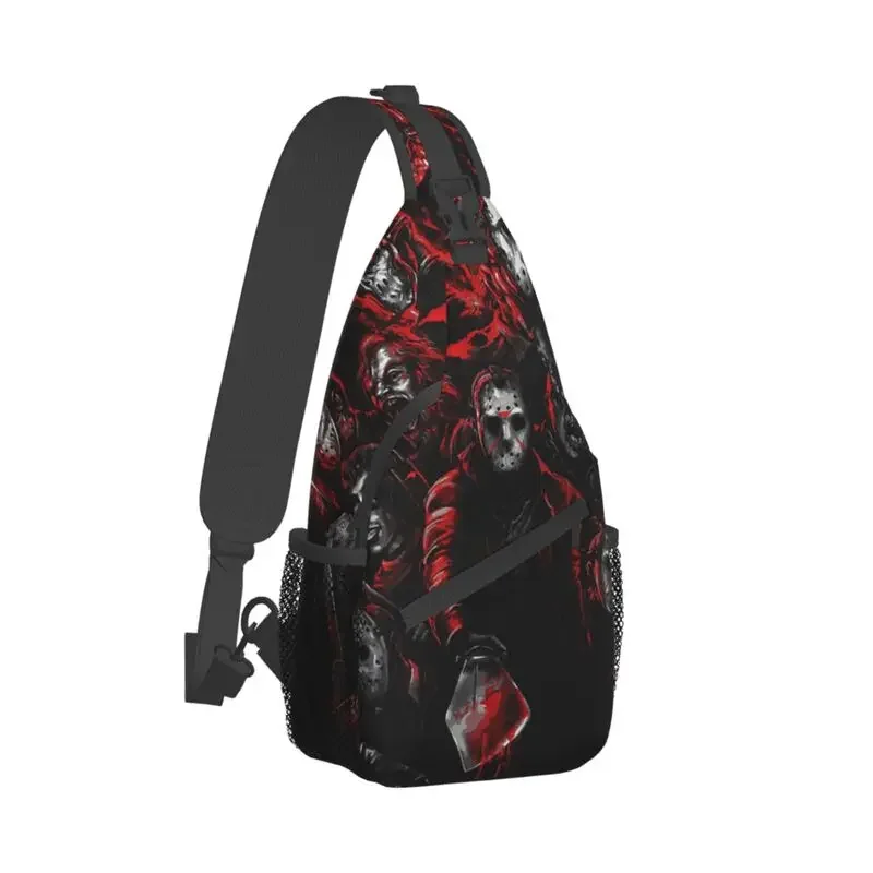 Scream Horror Movie Sling mochila cruzada para hombre, bolso de pecho de hombro personalizado para Halloween, viaje, senderismo, día