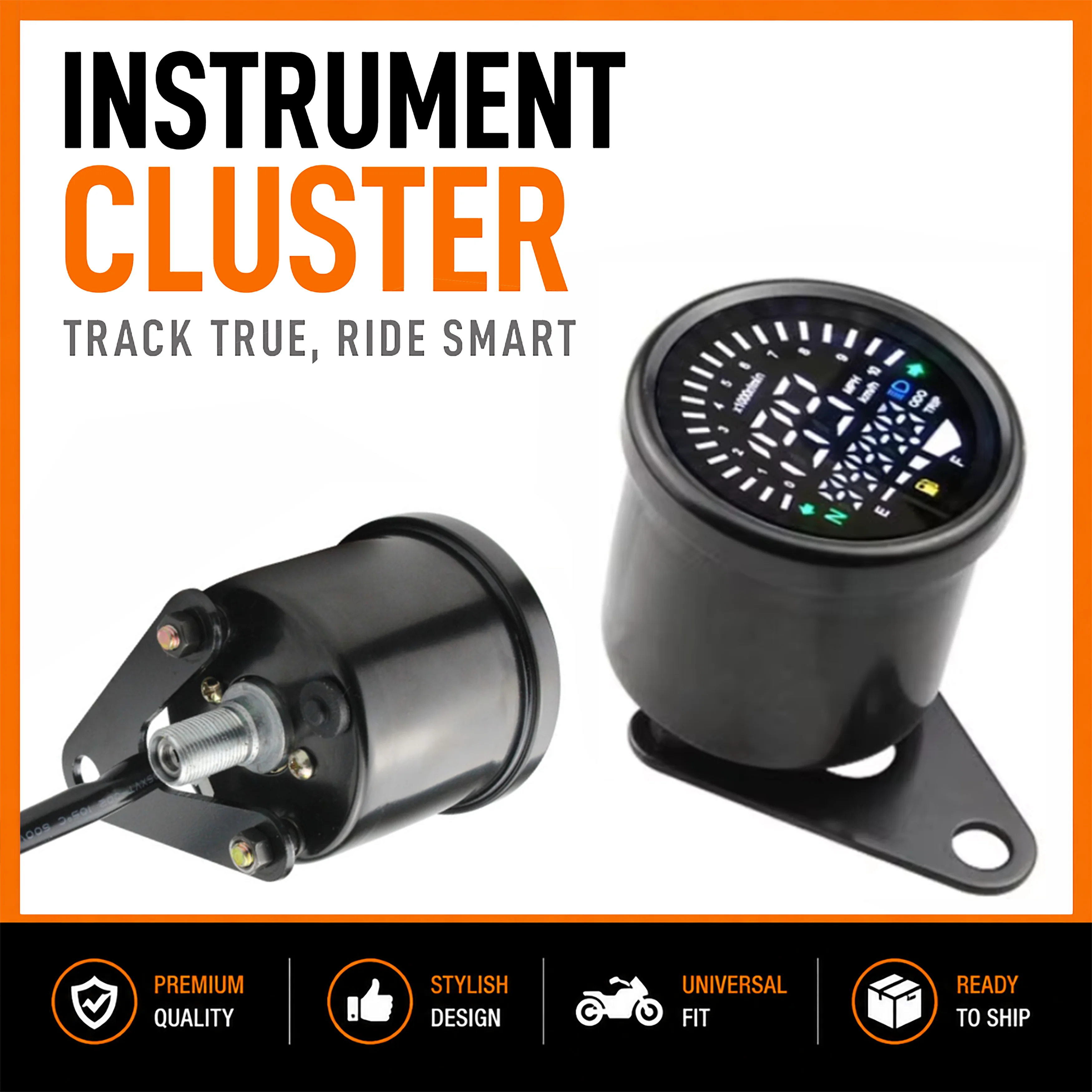 Universal Digital Motorcycle LCD Speedometer Odometer Tachometer Fuel Level Gauge Multi-function Dashboard Meter
