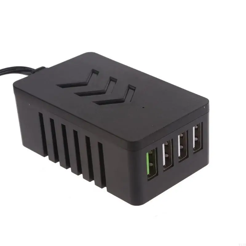 4 USB Port Battery Clip 12V 24V Vehicle Motorcycle 12/24V Power Adapter