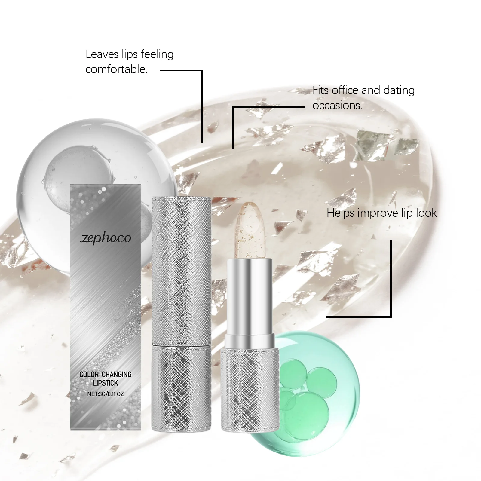 Kleurveranderende lippenstift Transparant Waterdicht Langdurig Hydraterend Crystal Jelly Parelmoer Reparerende lippenbalsem Cosmetisch