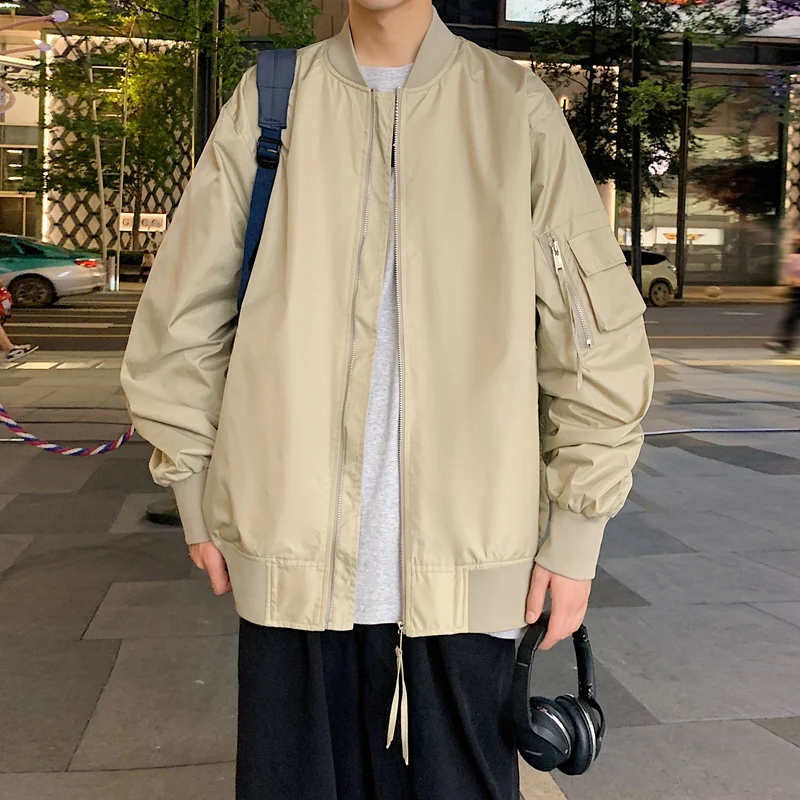 Chaqueta de béisbol para deportes al aire libre para hombre, abrigo informal, versátil, Simple, Color sólido, a la moda, novedad de 2024