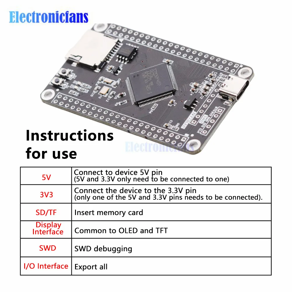 Imagem -04 - Placa do Núcleo Que Aprende o Desenvolvimento Mcu Stm32f407vet6 Pm32f407vgt6 Stm32f407vgt6 Cortex-m4