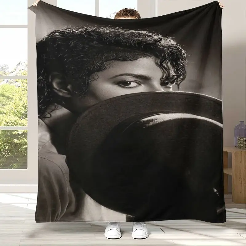 Vintage Michael Jackson King of Pop Thriller Moonwalk Flannel Blanket,Cozy Blanket for Bed,Sofa,Living Room,Picnic,Camping,Gift