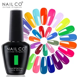 NAILCO 15ml Nail Gel Polish Vernis Semi Permanent UV Varnish Nails Art Manicure Design TOP BASE Hybrid Nail Glue Remover Gel