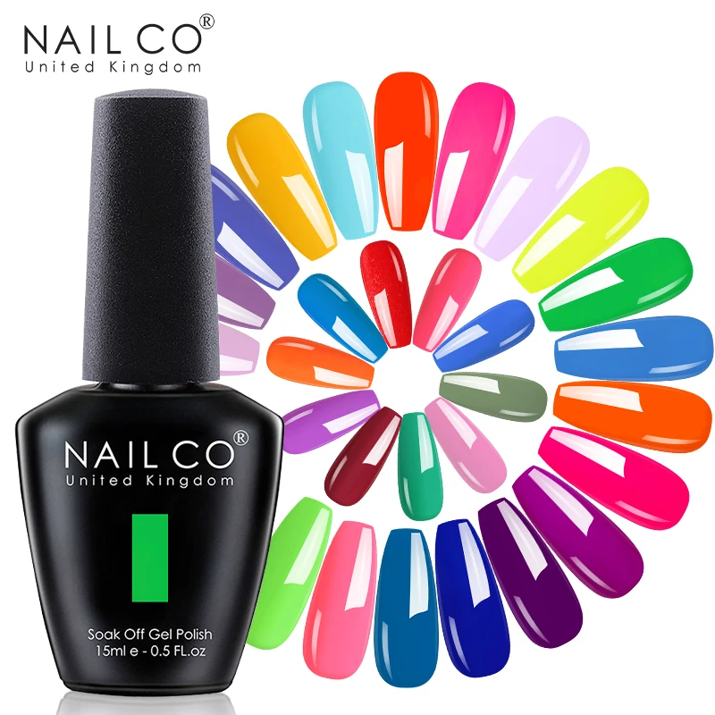 NAILCO 15ml Nail Gel Polish Vernis Semi Permanent UV Varnish Nails Art Manicure Design TOP BASE Hybrid Nail Glue Remover Gel