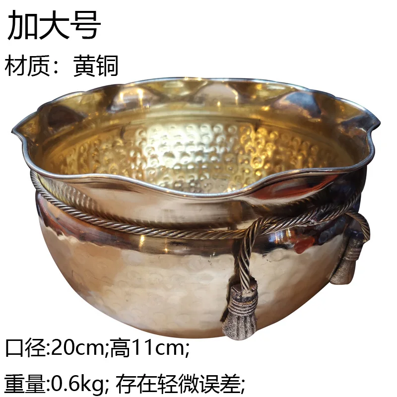 Brass plate metal flower ornaments decorative basin