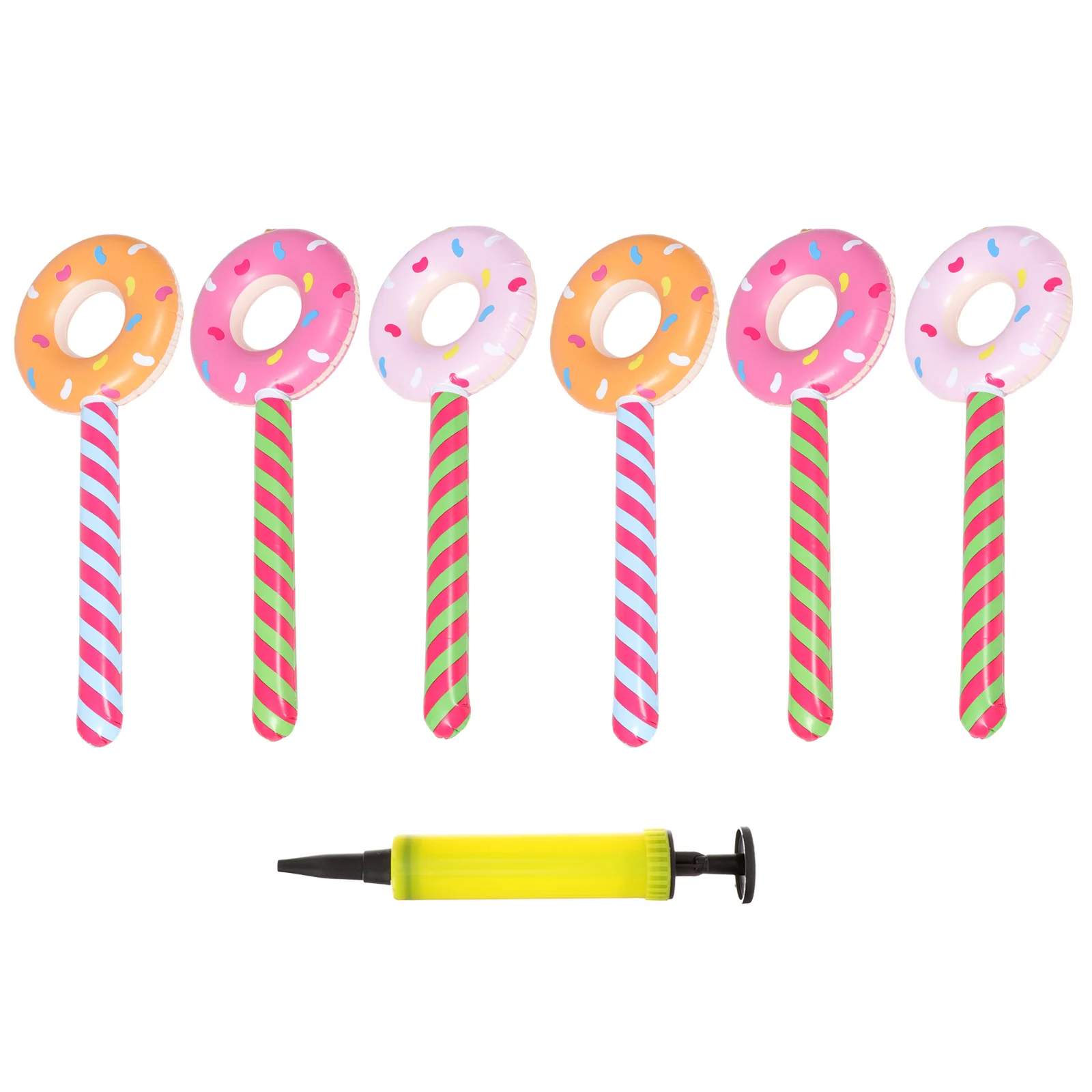 Bulk Decorate Donut Cheer Stick Pool Party Balloons Toy Inflatable Candy 80X30CM Plastic Sticks