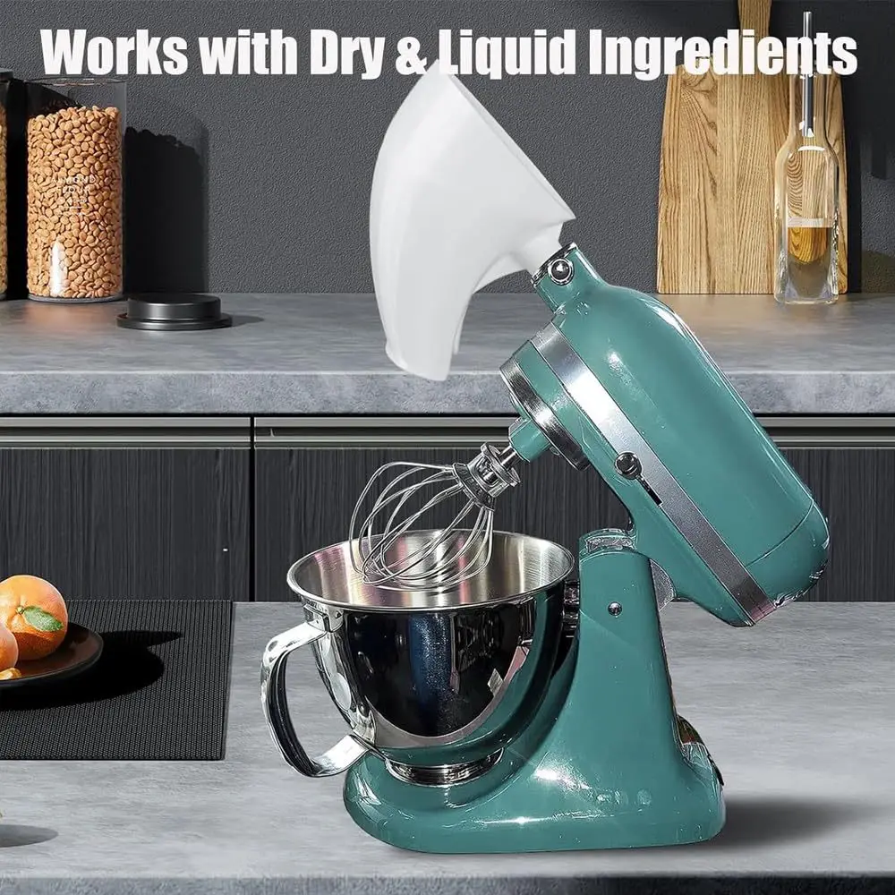 Flour Funnel for Kitchen Aid Artisan Ksm150 5-Quart Tilt-Head Stand Mixer for Egg Liquid and Both Flour,Enables Guided Pouring