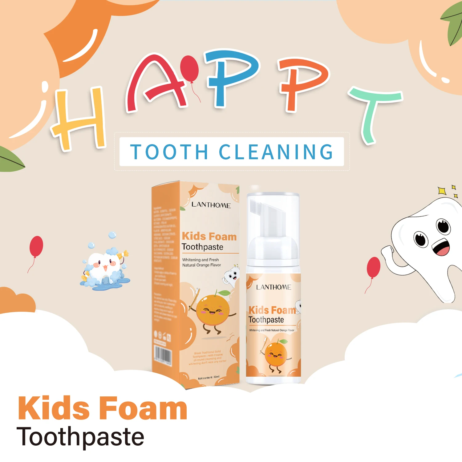 Children's toothpaste whitening tooth mousse swallowed without fluoride anti-cavity eliminate yellow tooth plaque fresh breath