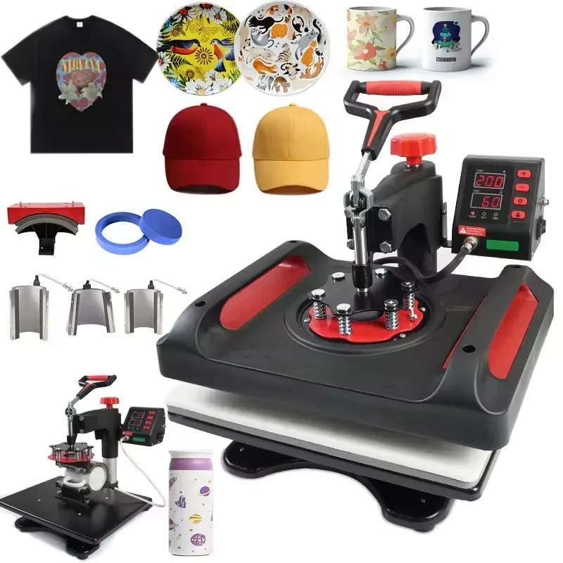 Freesub P8001X Split Combo Heat Press Machine T-shirt Heat Press Machine 5 in 1 Cup Hat/cap Printing Machine