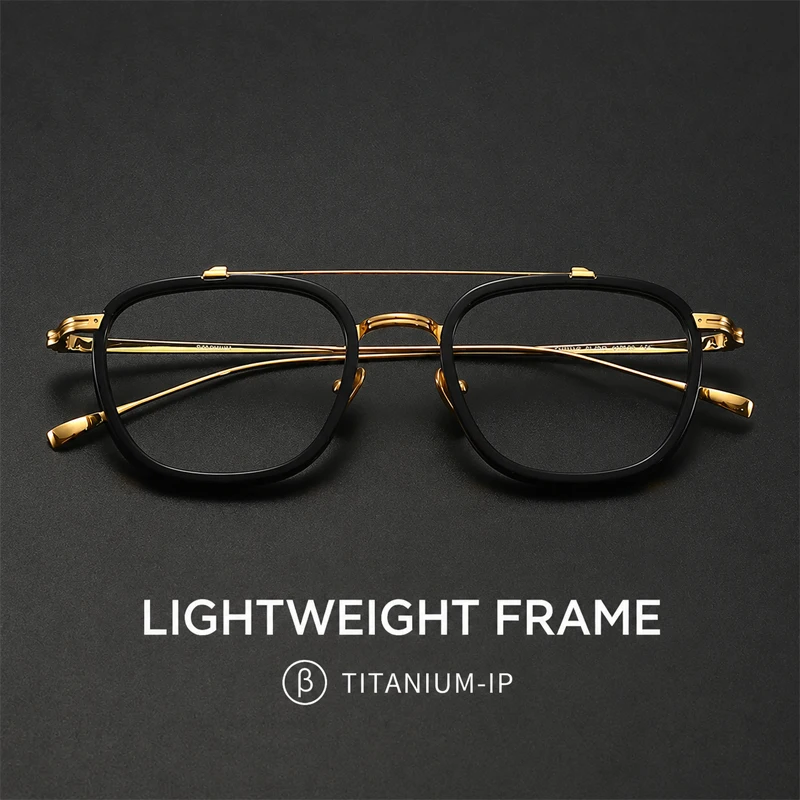 Retro Titanium Luxury Double Bridge Eyewear Optica Eyeglasses Myopia Hyperopia Prescription Reading Eyewear Men's and women's