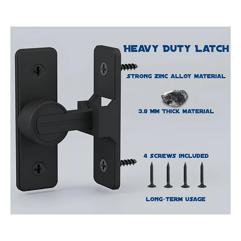A99E-Latch For Door 90 Degree Heavy-Duty Security Latch Anti-Burglary Reinforcement Lock Sliding Wear-Resistant Home