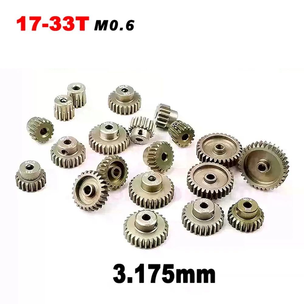 1PCS 17T 18T 19T 20T 21T 22T 23T 24T 25T 26T-30T 31T-33T 0.6M Metal Pinion Motor Gear for 1/10 RC Car Brushless Motor Parts