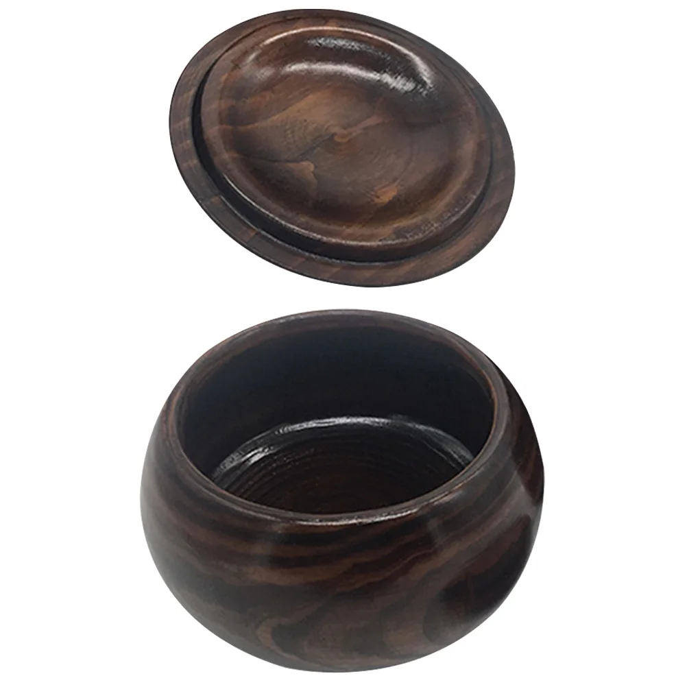 

Wooden Go Chess Bowl Small Lightweight With Lid Storage Container For Chess Pieces Black White Stones Holder Reversible