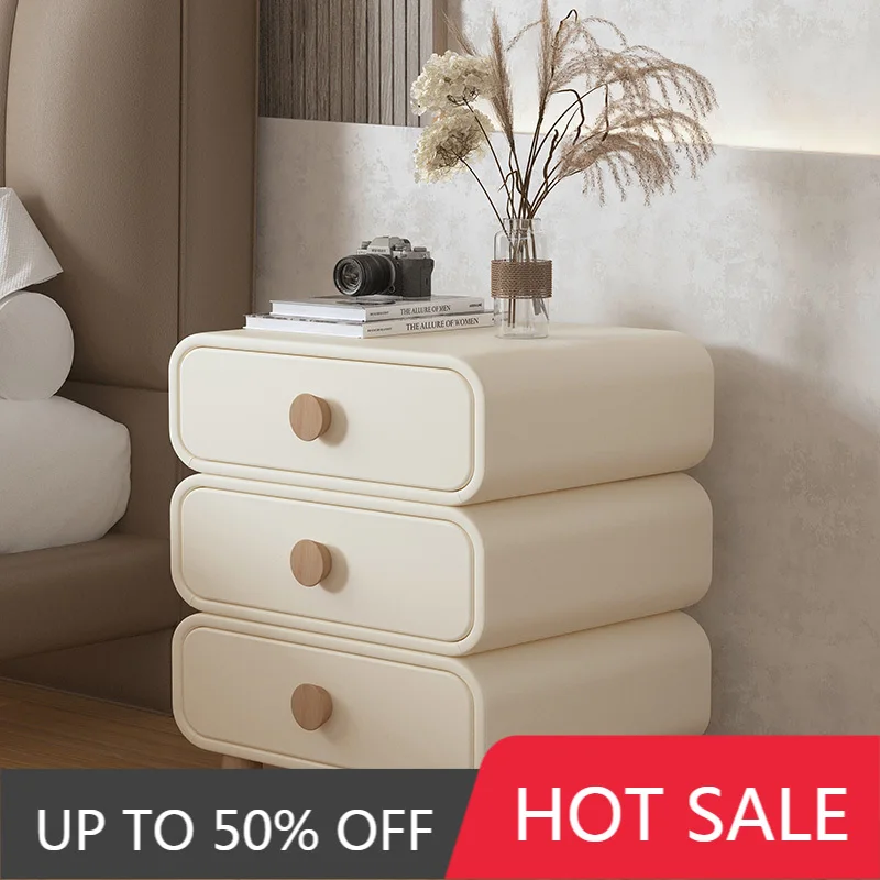 Unique Modern Night Tables Aesthetic Comfortable Nordic Storage Night Stand Drawers Saving Buro Para Recamara Bedroom Furniture