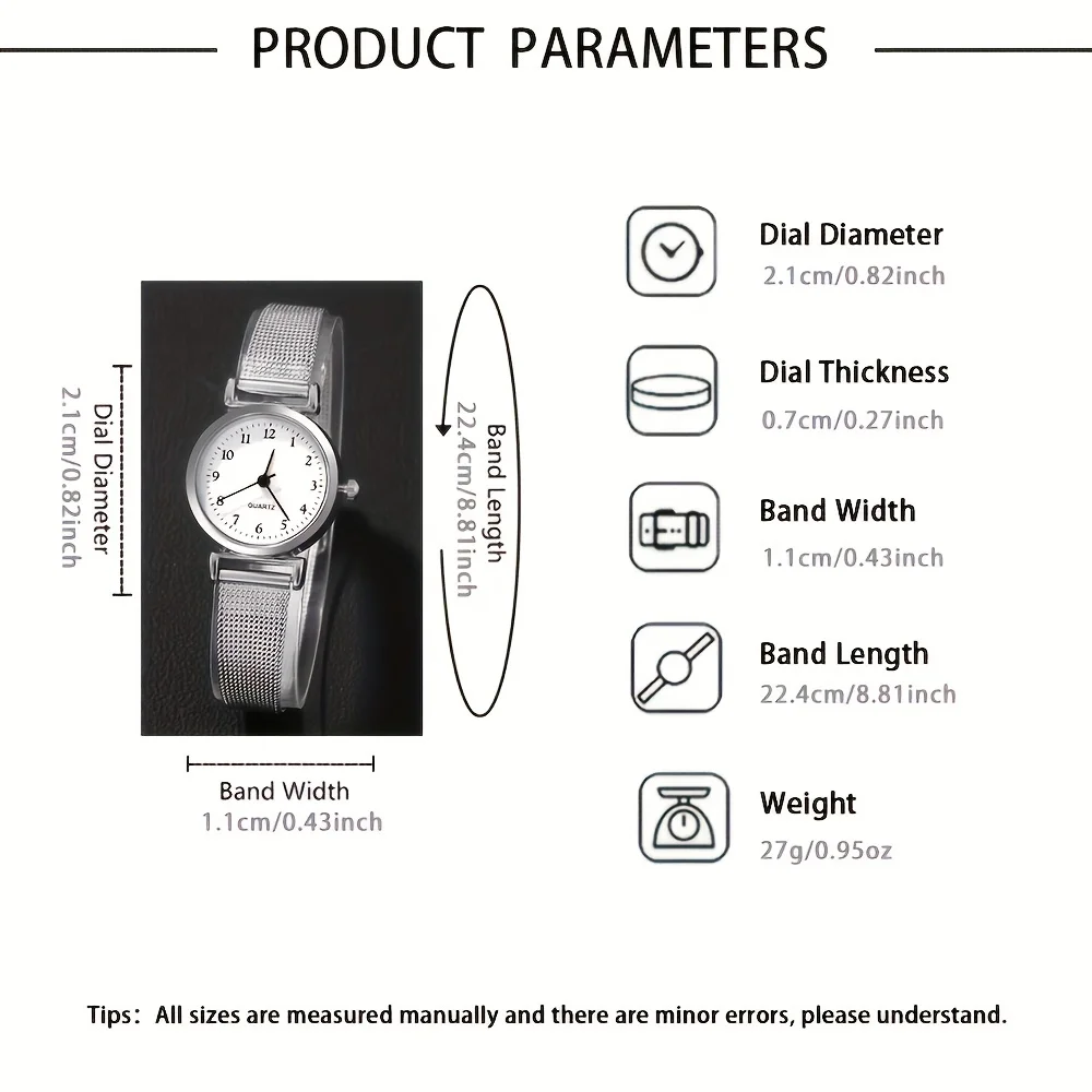 Women's Casual Bracelet Watches Set, Simple Dial