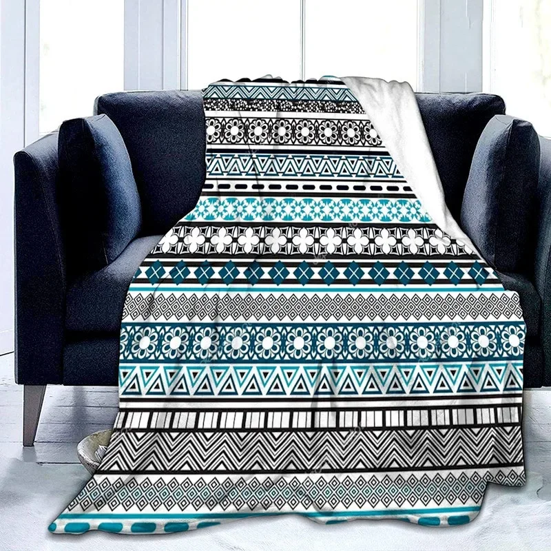 Bohemian Styles Theme Flannel Throw Blanket Soft Warm Lightweight for Beds Travel Camping Blanket for Adult Kid Home Decorations