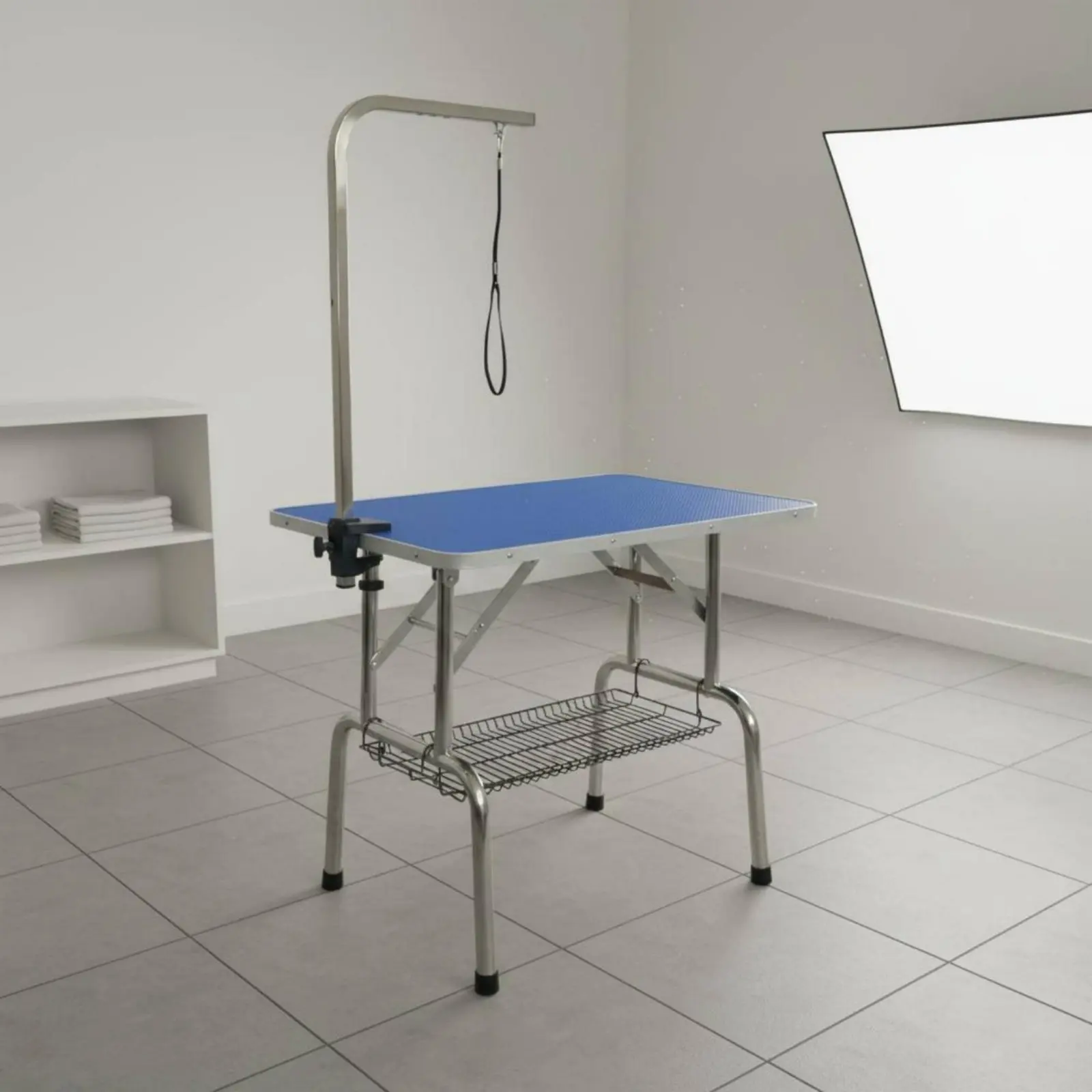 

Foldable Pet Grooming Table Waterproof Foldable Dog Grooming Table Stable Construction Rounded Corners for Home