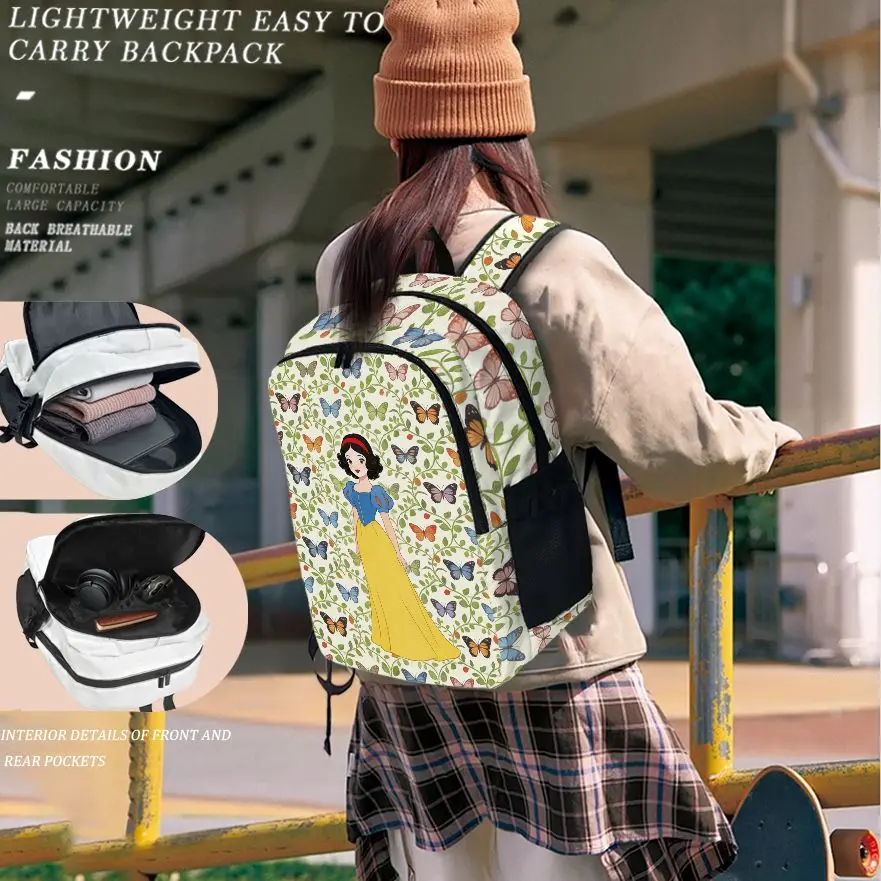 قطعة واحدة من حقيبة ظهر ديزني سنو وايت، عصرية وبسيطة، صديقة للهدايا، نمط زوجين للجنسين، سعة كبيرة، جودة عالية