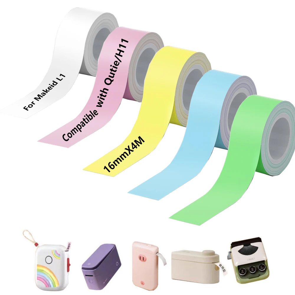 2Roll White/Transparent 16mm for MakeID L1 E1 Q1 Label Maker