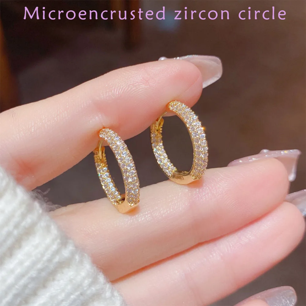 Popular with exquisite micro inlay two wear pearl zircon ear buckle women's fashion light luxury elegant earrings women