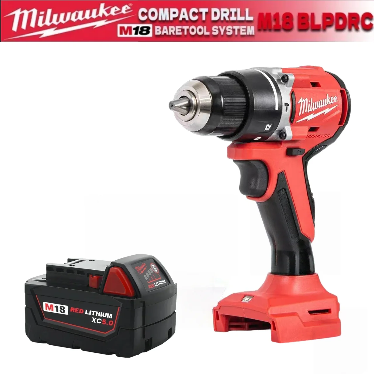 

Milwaukee portable electric drill 250N.m brushless cordless impact drill 18V lithium battery power tools for decoration team.