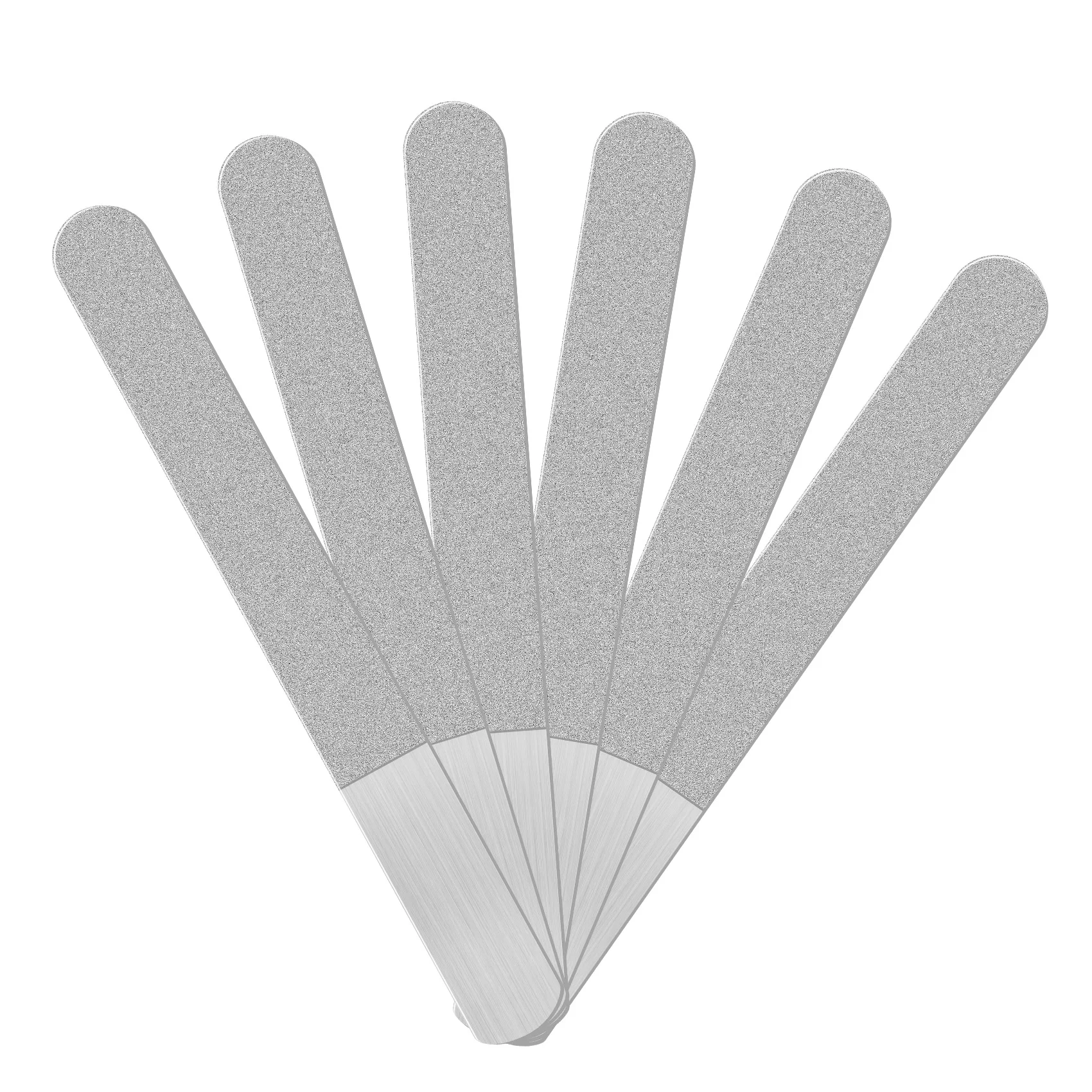 A03V 6 قطع مبرد أظافر من الفولاذ المقاوم للصدأ على الوجهين ملف أظافر ماسي ملف أظافر معدني ملف مانيكير للعائلة والسفر