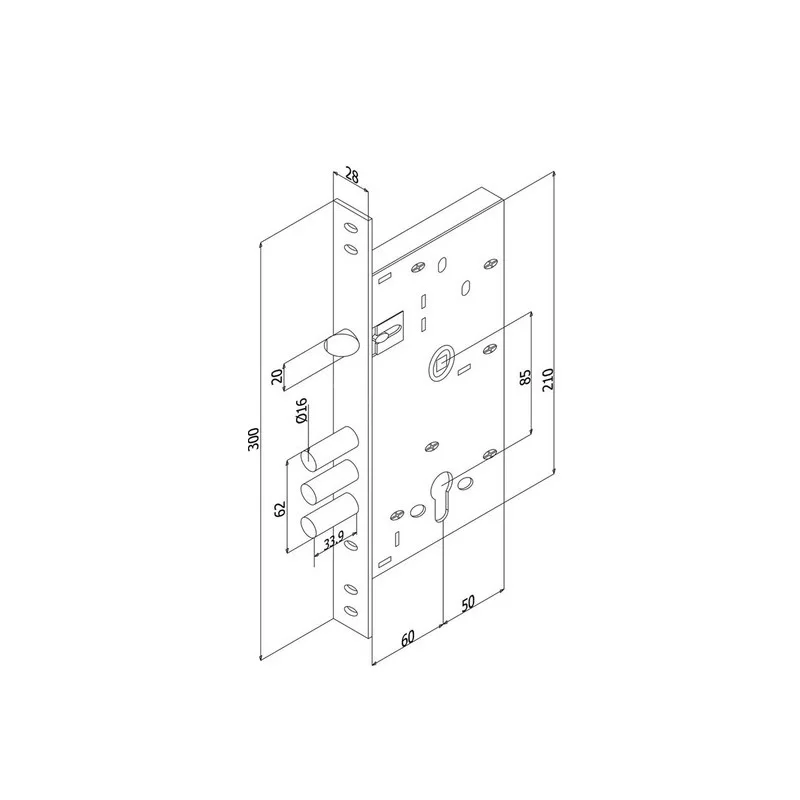 Desi Alarm Lock For Steel Doors With 30cm Front Side Wireless 3-Stage Impact Sensor Bidirectional Protection Long Battery