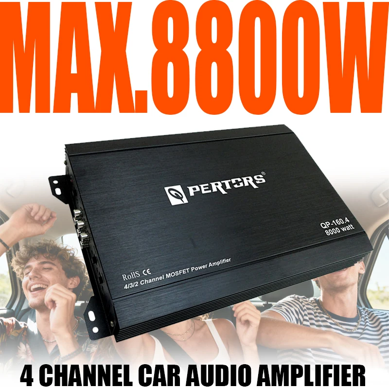

4 Channel 8000W Class AB Car Audio Upgrade Power Amplifier 12V Power Stereo Amplifie Car Audio Speaker Subwoofer Treble Mid-bass