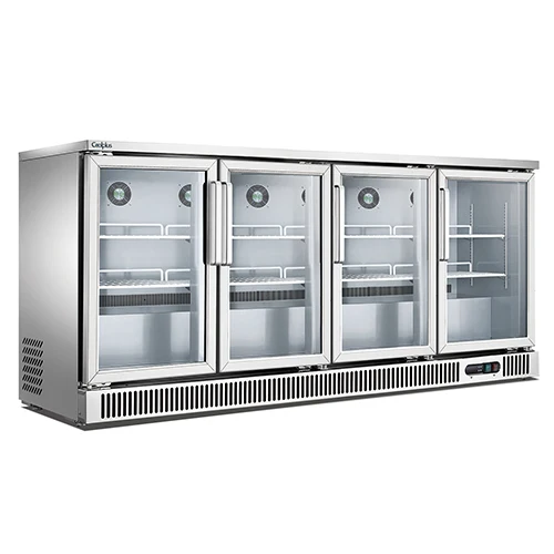 

Stainless Steel Sliver Horizontal Bottle Cooler Glass Chiller Back Bar Refrigerator