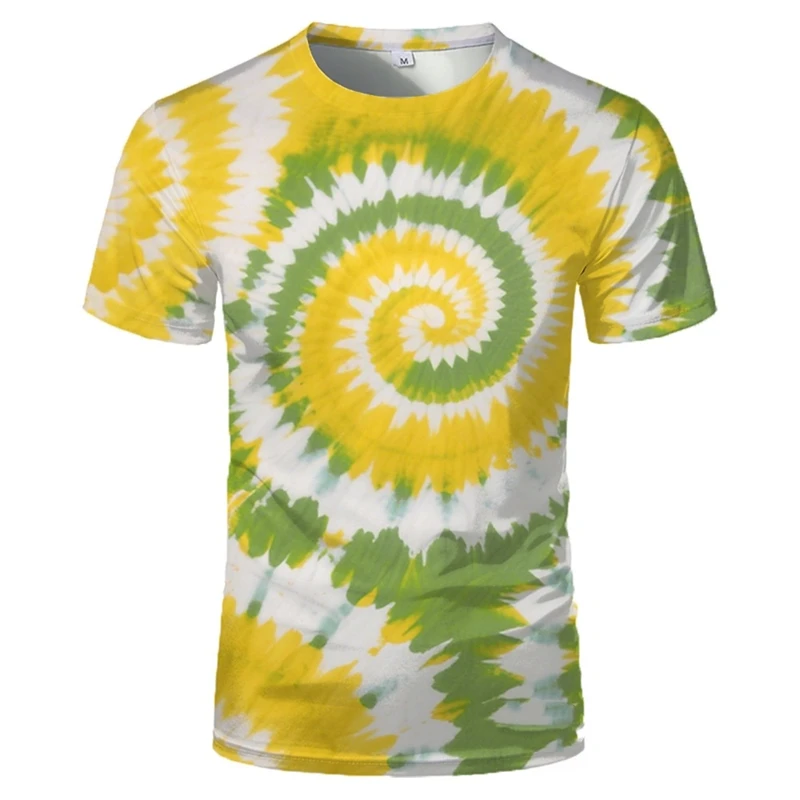 Fashion Tie-Dye Graphic T Shirts Summer Casual Daily Wear Simple 3D Printed T-shirts Loose Breathable Harajuku Men Women Tees