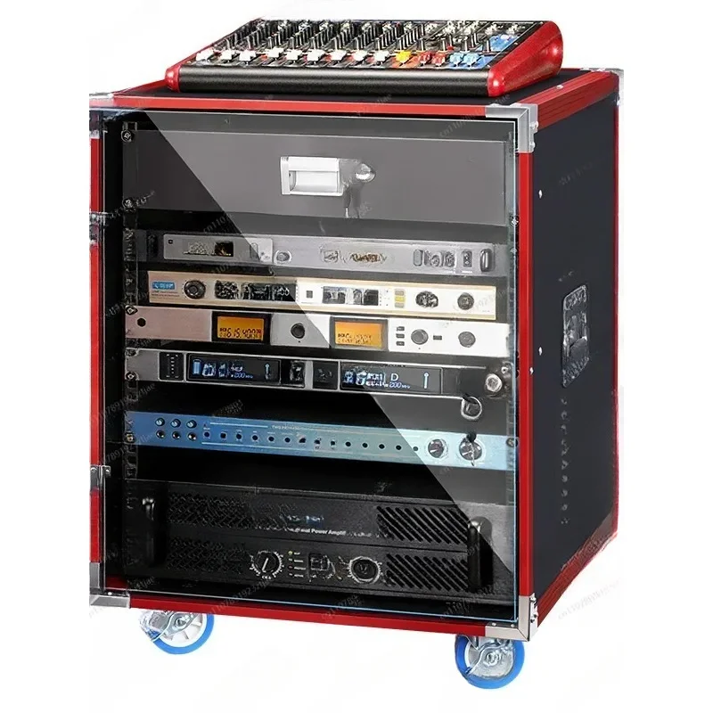 12U Power Amplifier 16U Air Case Household Aluminum Hemming Reinforcement Rack Audio Mixer Cabinet