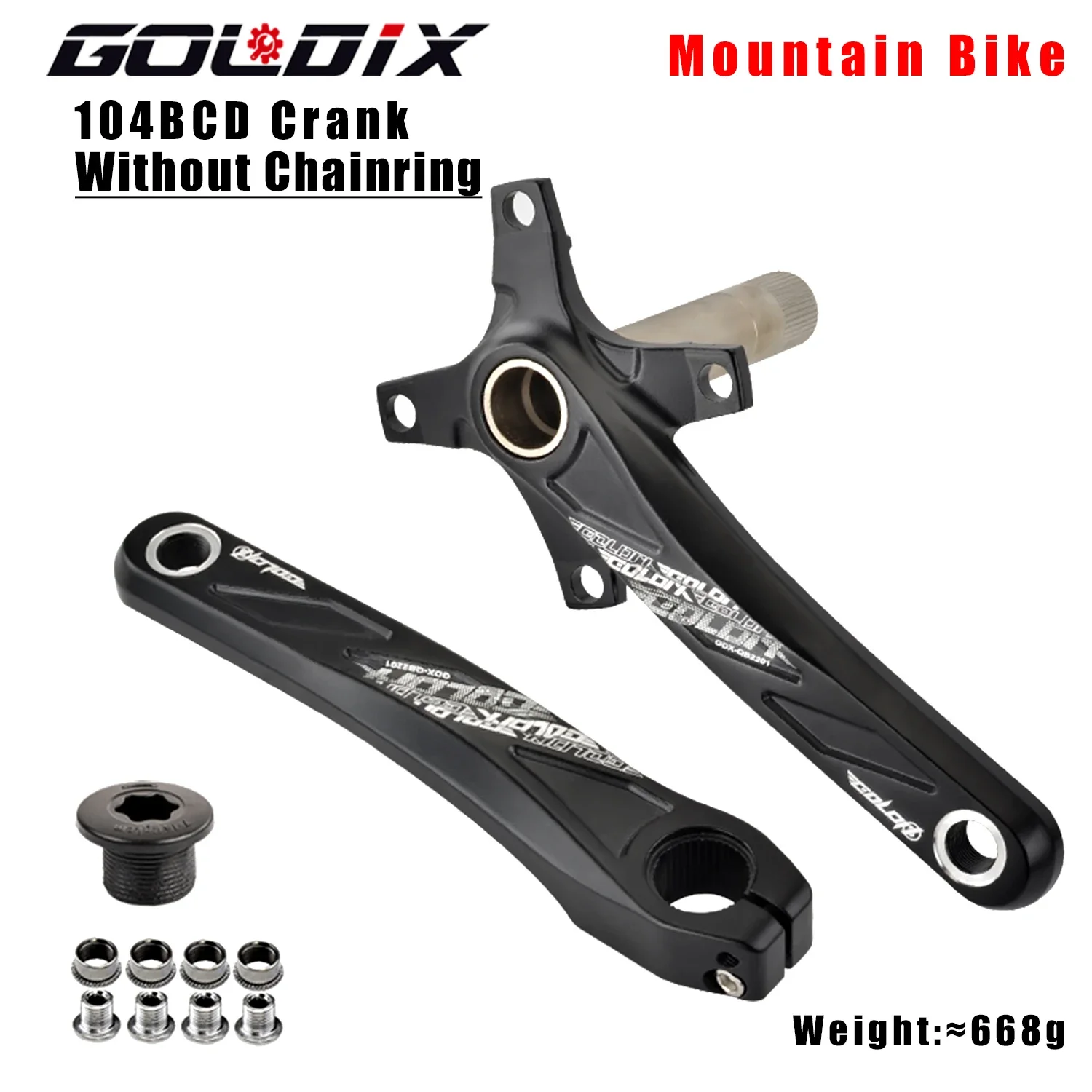 GOLDIX 104BCD Fahrradkurbelgarnitur mit breiten und schmalen Zähnen, 170/175 mm Kurbel, runder/ovaler Kettenblatt, 32 Zähne/34 Zähne/36 Zähne/38 Zähne