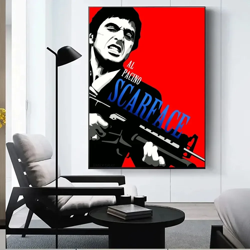 Classic Movie Scarface Retro Poster POSTER Wall Pictures For Living Room Fall Decor Bedroom